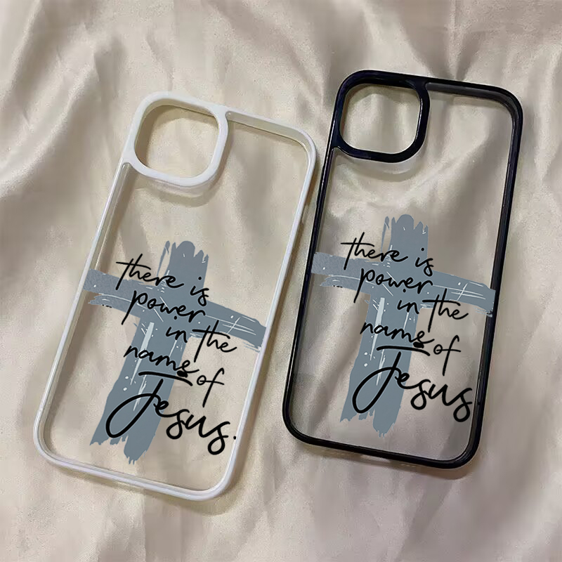 Samsung Galaxy A55 - Funda Transparente con Cruz de Jesús